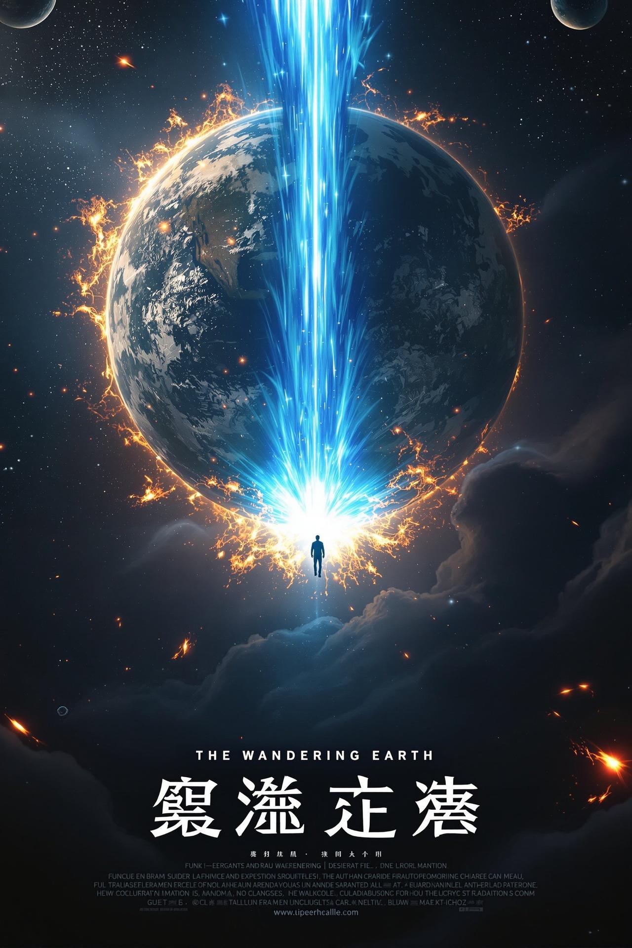 电影《流浪地球3》海报，科幻 / 冒险类型，2025年上映，评分9.1